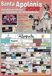 Cartaz Festas de Santa Apolónia 2026 - Pousada de Saramagos