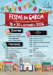 Cartaz Festas de Santa Bárbara e São Sebastião 2026 - Garcia