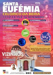 Cartaz Festas de Santa Eufémia 2026 - Celorico da Beira