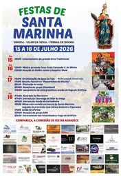 Cartaz Festas de Santa Marinha 2026 - Ermida