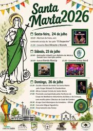 Cartaz Festas de Santa Marta 2026 - Casal de Cambra