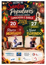 Cartaz Festas de Santos Populares 2026 - Lamacheira e Barca