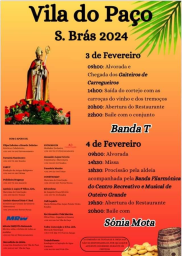 Cartaz Festas de São Brás 2024 - Vila do Paço
