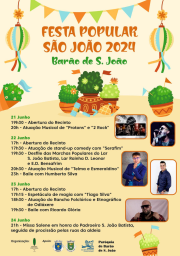 Cartaz Festas de São João 2024 - Barão de São João