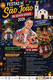Cartaz Festas de São João 2026 - Quinta Grande