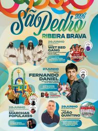 Cartaz Festas de São Pedro 2026 - Ribeira Brava