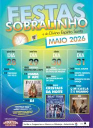 Cartaz Festas de Sobralinho 2026 - Sobralinho