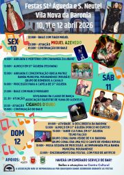Cartaz Festas de Stª Águeda e S. Neutel 2026 - Vila Nova da Baronia