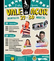 Cartaz Festas de Vale de Açor 2026 - Bemposta