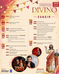 Cartaz Festas do Divino Salvador 2026 - Gondim