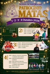 Cartaz Festas em honra a Nossa Senhora do Patrocínio 2026 - Matas
