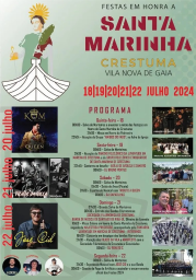 Cartaz Festas em Honra a Santa Marinha 2024 - Crestuma
