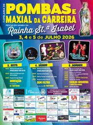Cartaz Festas em honra da Rainha St.ª Isabel 2026 - Pombas e Maxial da Carreira