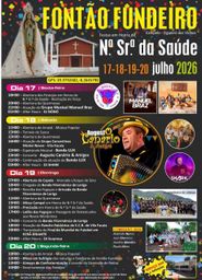 Cartaz Festas em Honra de Nª Srª da Saúde 2026 - Fontão Fundeiro
