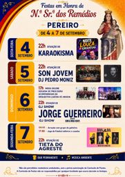 Cartaz Festas em honra de N.ª Sr.ª dos Remédios 2026 - Pereiro