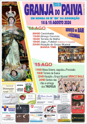 Cartaz Festas em Honra de Nossa Senhora da Assunção 2024 - Granja do Paiva