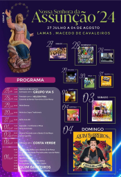 Cartaz Festas em Honra de Nossa Senhora da Assunção 2024 - Lamas