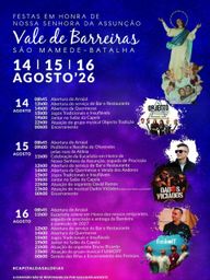 Cartaz Festas em honra de Nossa Senhora da Assunção 2026 - Vale de Barreiras