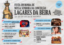 Cartaz Festas em honra de Nossa Senhora da Conceição 2024 - Lagares da Beira