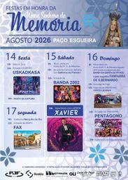 Cartaz Festas em honra de Nossa Senhora da Memória 2026 - Paço Esgueira