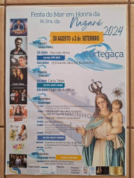 Cartaz Festas em Honra de Nossa Senhora da Nazaré 2024 - Cortegaça