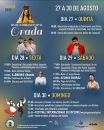 Cartaz Festas em Honra de Nossa Senhora da Orada 2026 - Sousel