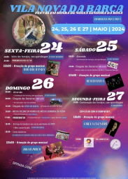 Cartaz Festas em Honra de Nossa Senhora da Rosa 2024 - Vila Nova da Barca