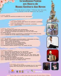 Cartaz Festas em Honra de Nossa Senhora das Neves 2025 - Póvoa de Varzim