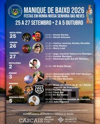 Cartaz Festas em honra de Nossa Senhora das Neves 2026 - Manique de Baixo