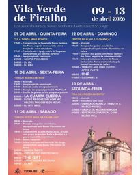 Cartaz Festas em honra de Nossa Senhora das Pazes e São Jorge 2026 - Vila Verde de Ficalho