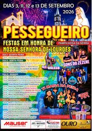 Cartaz Festas em honra de Nossa Senhora de Lourdes 2026 - Pessegueiro