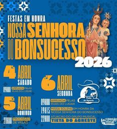 Cartaz Festas em honra de Nossa Senhora do Bonsucesso 2026 - Bonsucesso