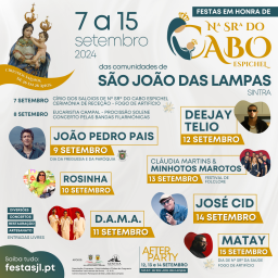 Cartaz Festas em Honra de Nossa Senhora do Cabo Espichel 2024 - São João das Lampas