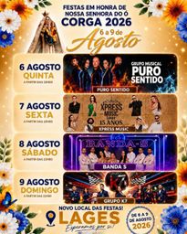 Cartaz Festas em honra de Nossa Senhora do Ó 2026 - Corga