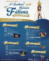 Cartaz Festas em honra de Nossa Senhora do Rosário de Fátima 2026 - Póvoa de Santa Iria