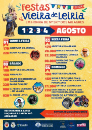 Cartaz Festas em Honra de Nossa Senhora dos Milagres 2024 - Vieira de Leiria