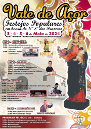 Cartaz Festas em Honra de Nossa Senhora dos Prazeres 2024 - Vale de Açor
