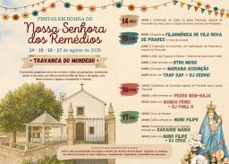 Cartaz Festas em Honra de Nossa Senhora dos Remédios 2026 - Travanca do Mondego