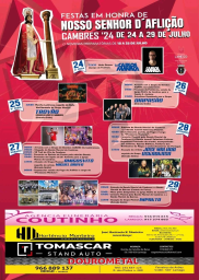 Cartaz Festas em honra de Nosso Senhor da Aflição 2024 - Cambres