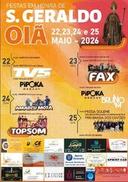 Cartaz Festas em honra de S. Geraldo 2026 - Oiã