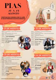 Cartaz Festas em honra de S. Luís e Santíssimo Sacramento 2026 - Pias