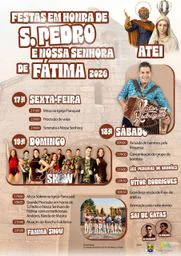 Cartaz Festas em honra de S. Pedro e Nossa Senhora de Fátima 2026 - Atei
