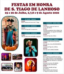 Cartaz Festas em honra de S. Tiago 2026 - Lanhoso