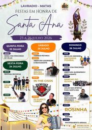 Cartaz Festas em honra de Santa Ana 2026 - Lavradio