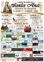 Cartaz Festas em honra de Santa Ana 2026 - Oliveira do Hospital