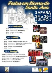 Cartaz Festas em honra de Santa Ana 2026 - Safara