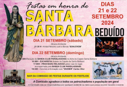 Cartaz Festas em Honra de Santa Bárbara 2024 - Beduído
