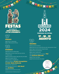 Cartaz Festas em Honra de Santa Barbara 2024 - Boleiros