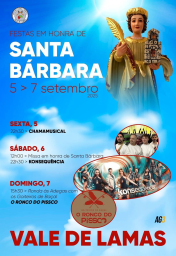 Cartaz Festas em Honra de Santa Bárbara 2025 - Vale de Lamas
