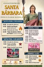 Cartaz Festas em honra de Santa Bárbara 2026 - Franco